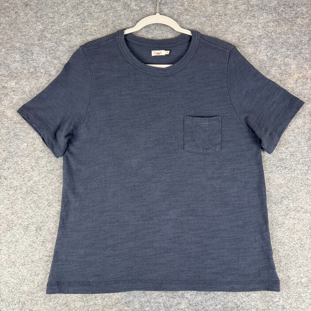 Faherty Sunwashed Slub Pocket Tee Shirt Cotton Blue Nights Womens Large L